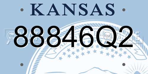 88846Q2 Kansas License Plate