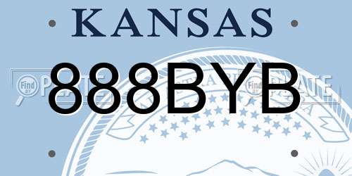 888BYB Kansas License Plate