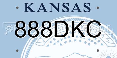 888DKC Kansas License Plate