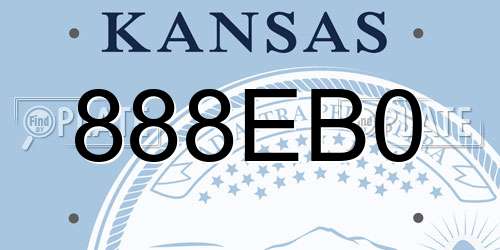 888EB0 Kansas License Plate