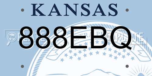 888EBQ Kansas License Plate