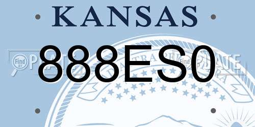 888ES0 Kansas License Plate