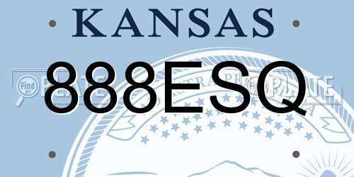 888ESQ Kansas License Plate