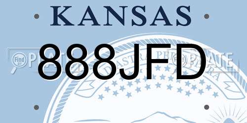 888JFD Kansas License Plate