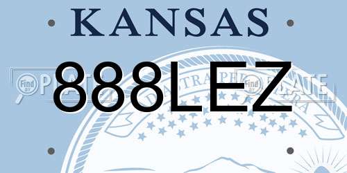888LEZ Kansas License Plate