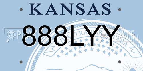 888LYY Kansas License Plate