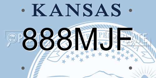 888MJF Kansas License Plate