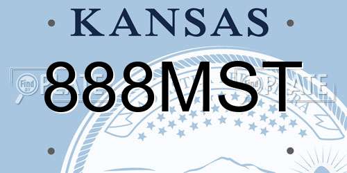 888MST Kansas License Plate