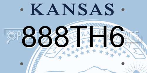 888TH6 Kansas License Plate