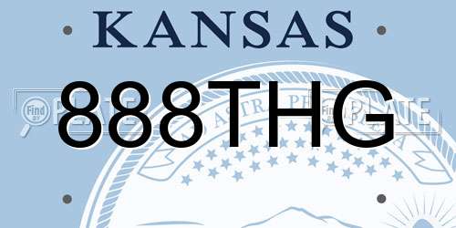 888THG Kansas License Plate