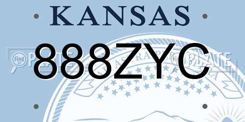 888ZYC Kansas License Plate