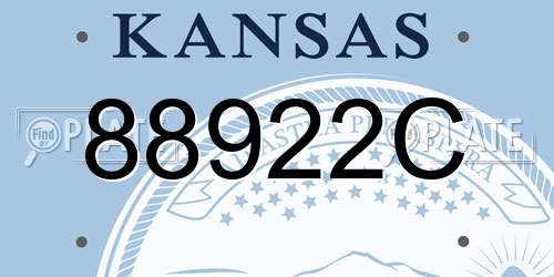 88922C Kansas License Plate