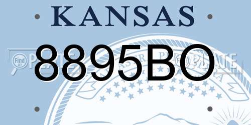 8895BO Kansas License Plate