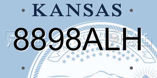 8898ALH Kansas License Plate