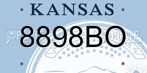 8898BO Kansas License Plate