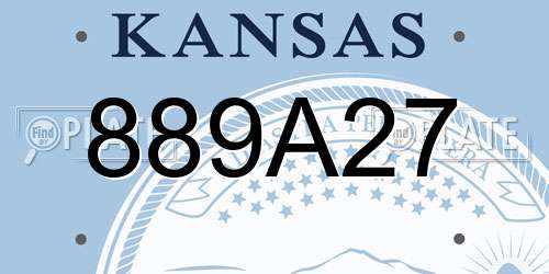 889A27 Kansas License Plate