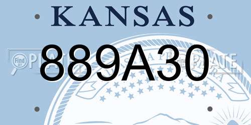 889A30 Kansas License Plate