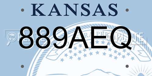 889AEQ Kansas License Plate