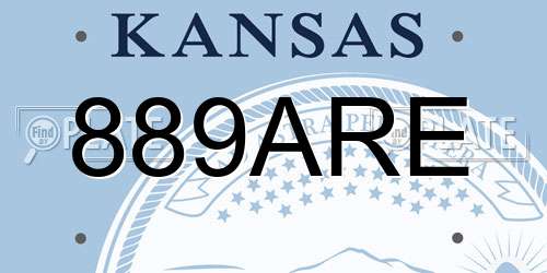 889ARE Kansas License Plate