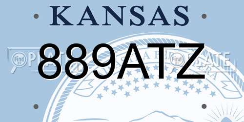 889ATZ Kansas License Plate