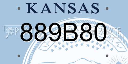 889B80 Kansas License Plate