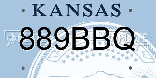 889BBQ Kansas License Plate