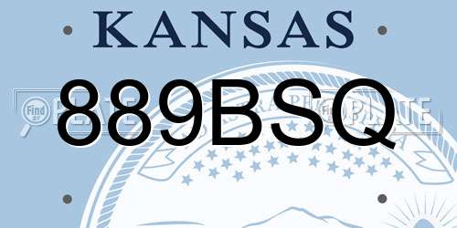 889BSQ Kansas License Plate