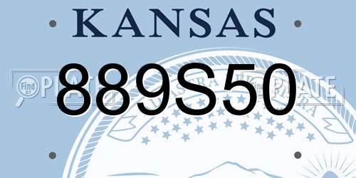 889S50 Kansas License Plate
