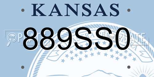 889SS0 Kansas License Plate