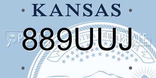 889UUJ Kansas License Plate