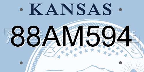 88AM594 Kansas License Plate
