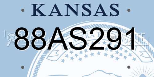 88AS291 Kansas License Plate