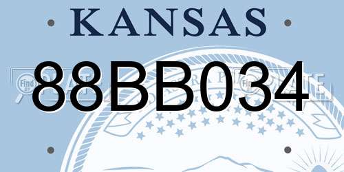 88BB034 Kansas License Plate