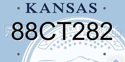 88CT282 Kansas License Plate
