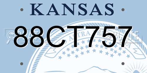 88CT757 Kansas License Plate