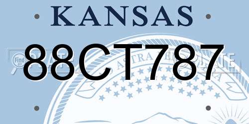 88CT787 Kansas License Plate