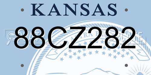 88CZ282 Kansas License Plate