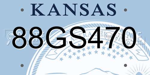 88GS470 Kansas License Plate