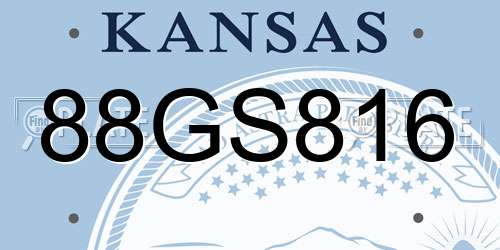 88GS816 Kansas License Plate