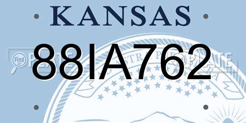 88IA762 Kansas License Plate