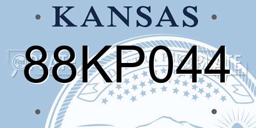 88KP044 Kansas License Plate