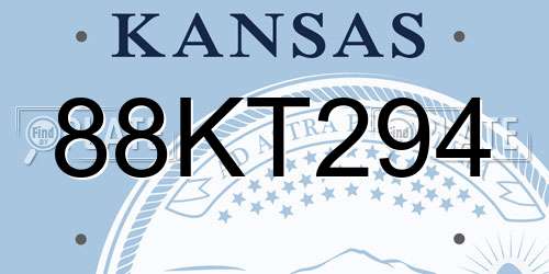 88KT294 Kansas License Plate