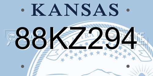 88KZ294 Kansas License Plate