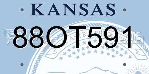 88OT591 Kansas License Plate