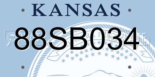 88SB034 Kansas License Plate