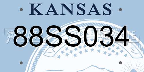 88SS034 Kansas License Plate