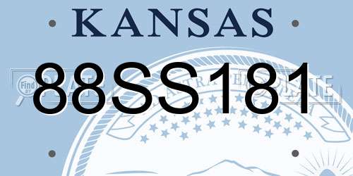 88SS181 Kansas License Plate