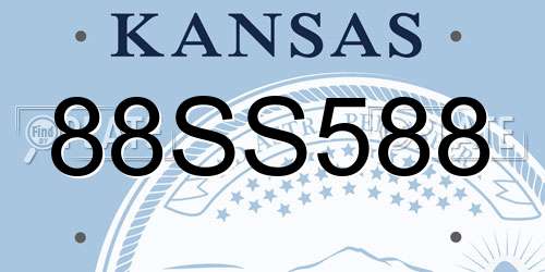 88SS588 Kansas License Plate