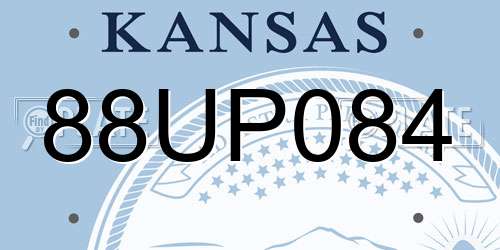 88UP084 Kansas License Plate