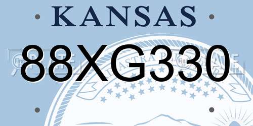 88XG330 Kansas License Plate